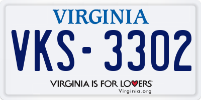 VA license plate VKS3302