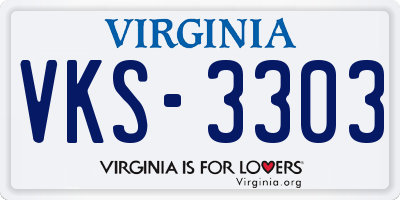 VA license plate VKS3303