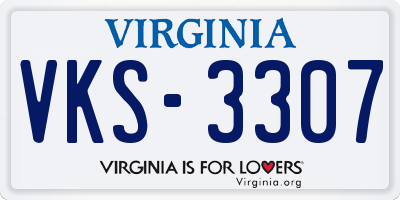 VA license plate VKS3307