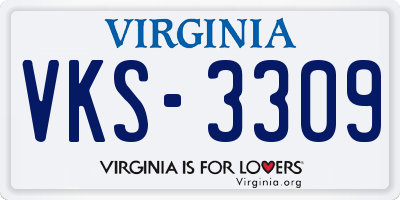 VA license plate VKS3309
