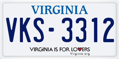 VA license plate VKS3312