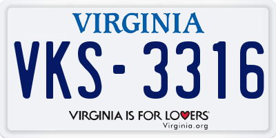 VA license plate VKS3316