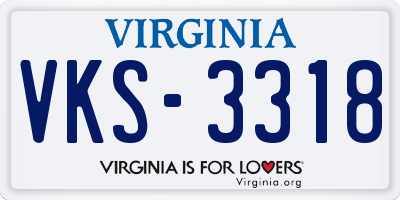 VA license plate VKS3318