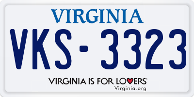 VA license plate VKS3323