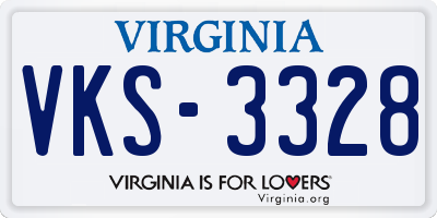 VA license plate VKS3328