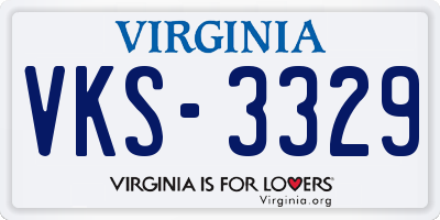 VA license plate VKS3329