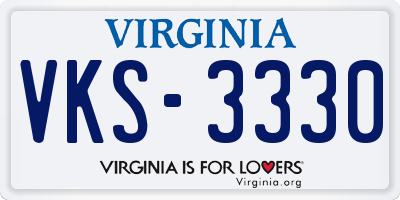 VA license plate VKS3330