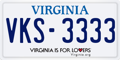 VA license plate VKS3333