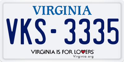 VA license plate VKS3335