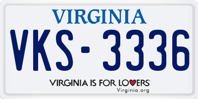 VA license plate VKS3336