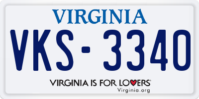 VA license plate VKS3340
