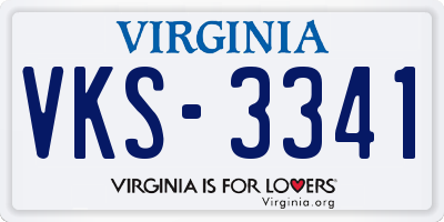 VA license plate VKS3341