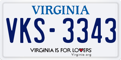 VA license plate VKS3343