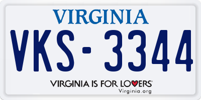 VA license plate VKS3344