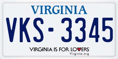 VA license plate VKS3345