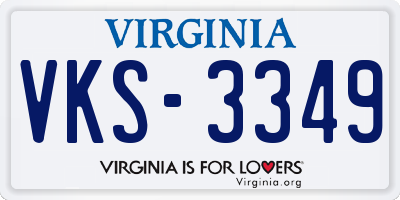 VA license plate VKS3349