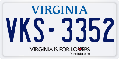 VA license plate VKS3352