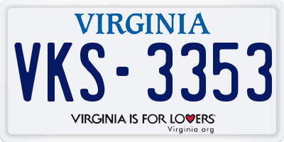 VA license plate VKS3353