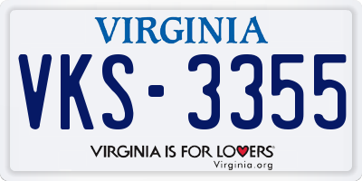 VA license plate VKS3355