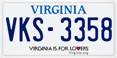 VA license plate VKS3358