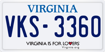 VA license plate VKS3360