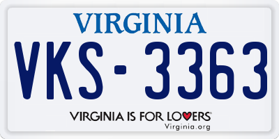 VA license plate VKS3363