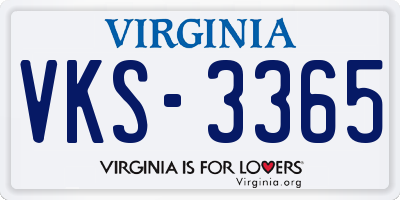 VA license plate VKS3365