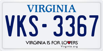 VA license plate VKS3367