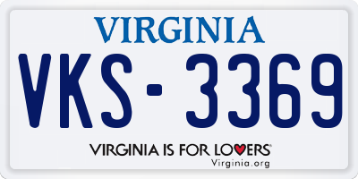 VA license plate VKS3369