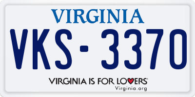 VA license plate VKS3370