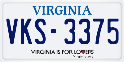 VA license plate VKS3375