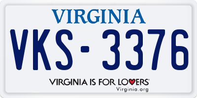 VA license plate VKS3376