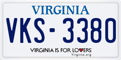 VA license plate VKS3380