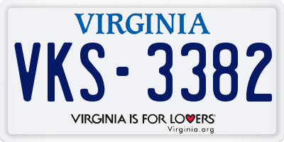 VA license plate VKS3382