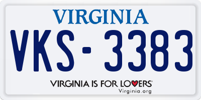 VA license plate VKS3383