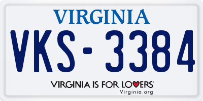 VA license plate VKS3384