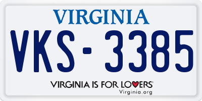 VA license plate VKS3385