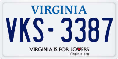 VA license plate VKS3387