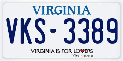 VA license plate VKS3389