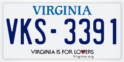 VA license plate VKS3391