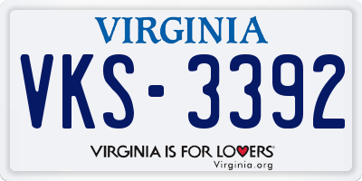 VA license plate VKS3392