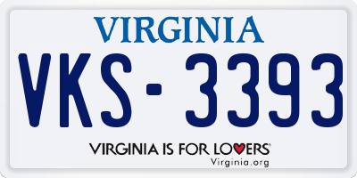 VA license plate VKS3393