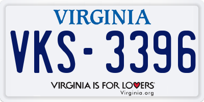 VA license plate VKS3396