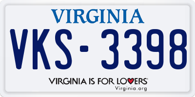 VA license plate VKS3398