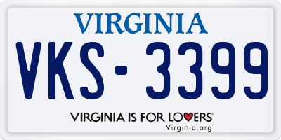 VA license plate VKS3399