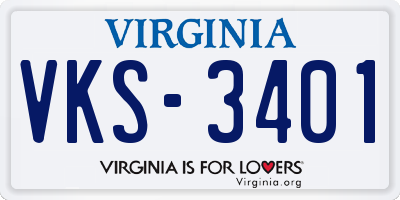 VA license plate VKS3401
