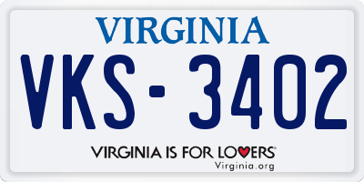 VA license plate VKS3402
