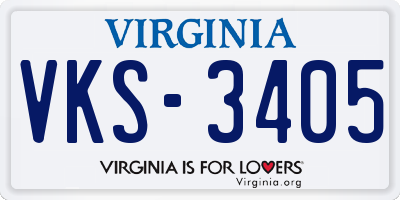 VA license plate VKS3405