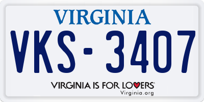 VA license plate VKS3407