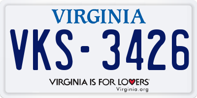 VA license plate VKS3426